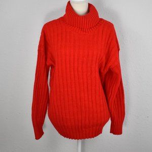 Vintage Brunny Red Acrylic Knit Oversize Sweater